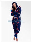 Ladies Christmas Hooded Fleece Onesie | All In One Red Xmas | ROADKING