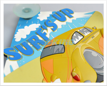 3D Car Window Sucker Sign - Surfs Up