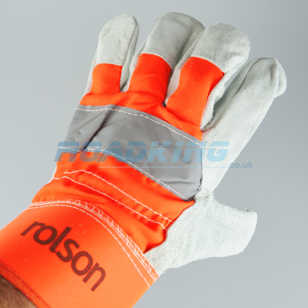 Reflective Work Gloves | Orange & Grey