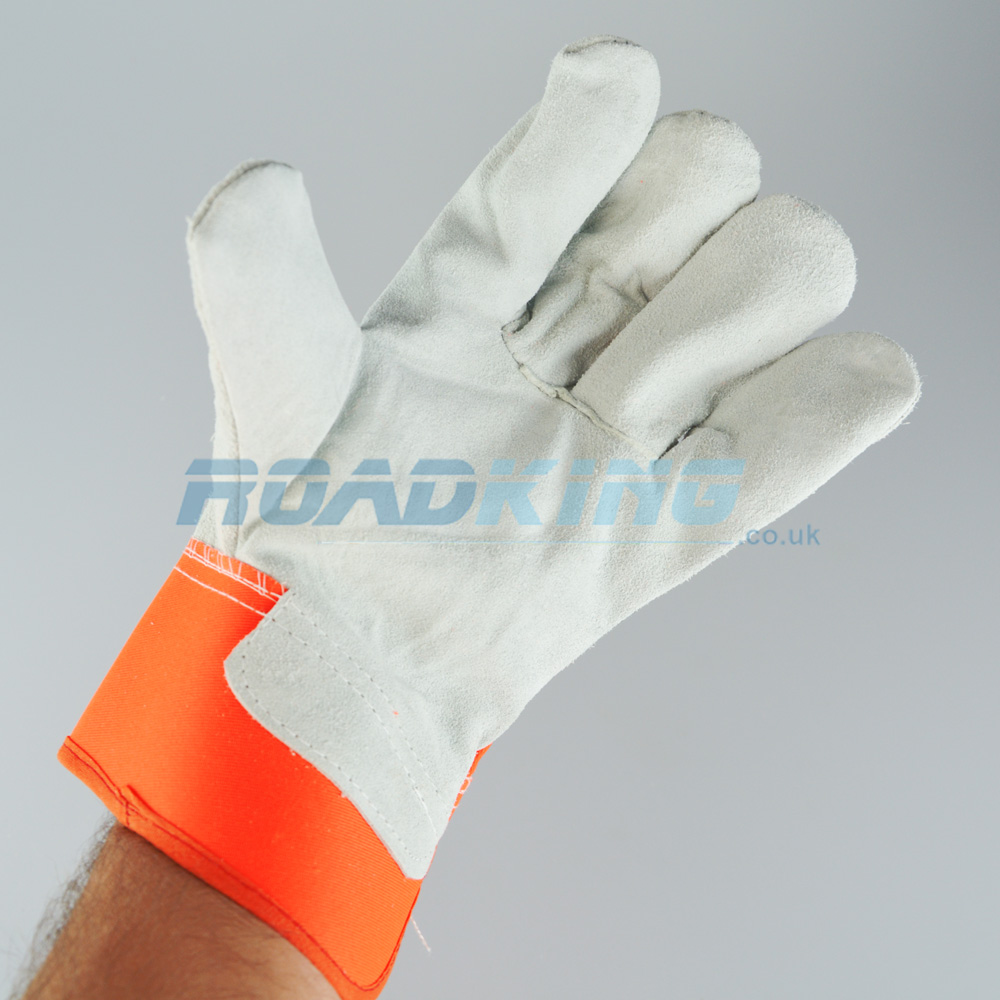 Reflective Work Gloves | Orange & Grey