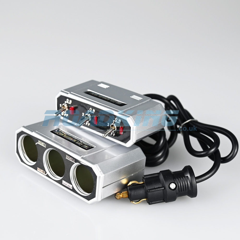 3-Way Cigar Adaptor with On/Off Switch & Fitted Hella Plug | 12v / 24v