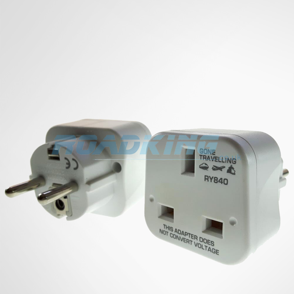 Travel Adapter | Europe 2-Pin to UK 3-Pin | 2 Pack