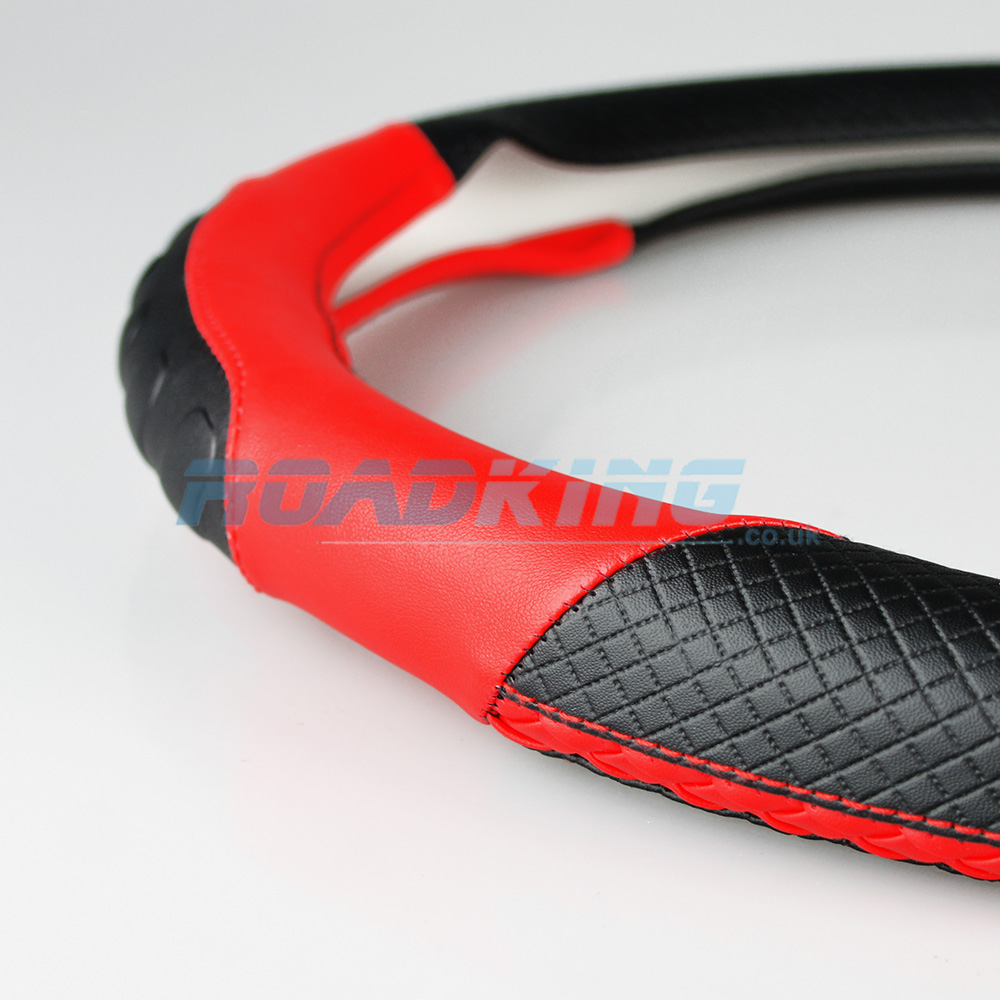 Truck Steering Wheel Cover | Black & Red | 44-46cm