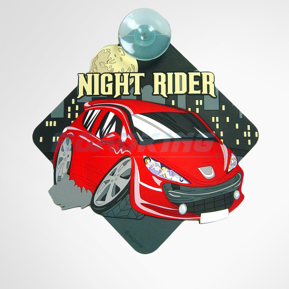 3D Car Window Sucker Sign - Night Rider