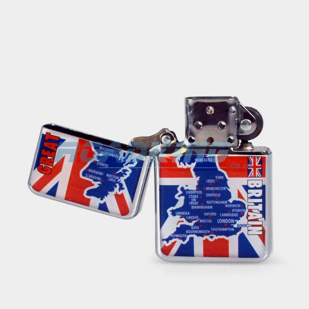 Union Jack Map Zippo Style Lighter