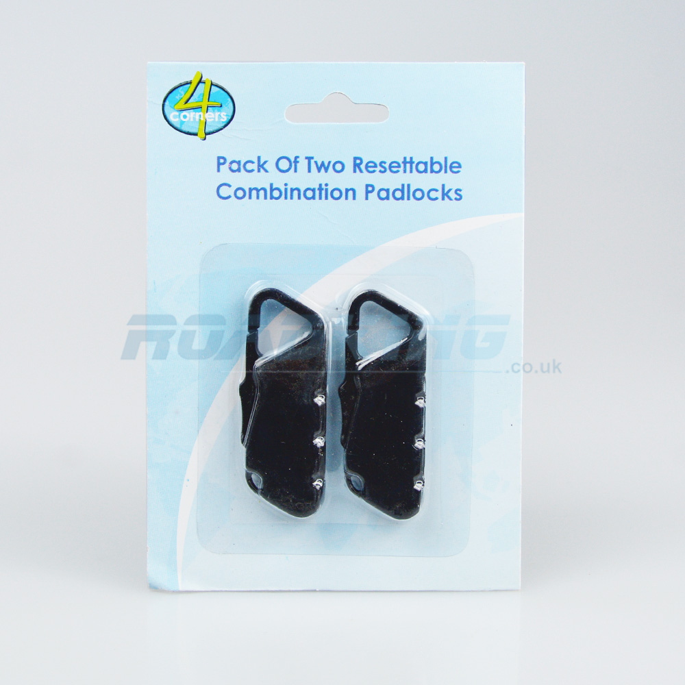 Luggage Combination Travel Padlock | Pack of 2 | Black