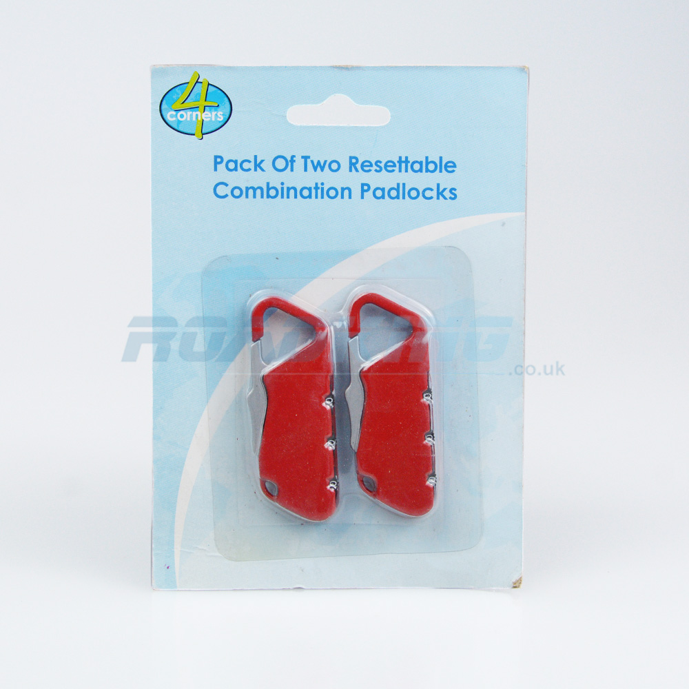 Luggage Combination Travel Padlock | Pack of 2 | Red