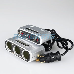 3-Way Cigar Adaptor with On/Off Switch & Fitted Hella Plug | 12v / 24v